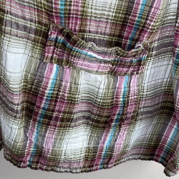 CJ Banks knit shirt - 3/4 sleeves plaid size 1X - Picture 5 of 8